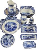 Collection of Spode Italian blue and white porcelain, ten pieces.