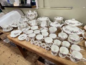 Collection of Wedgwood Hathaway Rose tea and dinner wares, approximately 85 pieces.