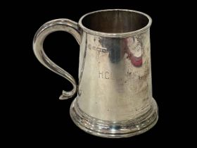 Silver pint tankard, Birmingham 1921.