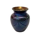 Okra art glass vase, dated 1997, 11cm.