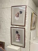 E Murray, Ballerina I & II, pair signed pastels, 43cm by 34cm, in glazed frames.