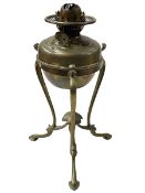 Edwardian 'Benson' style brass oil lamp.