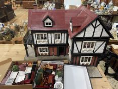 Dolls house and furniture.