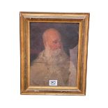 Gilt framed portrait oil with label verso loaned by The Art Department of the Cabot Club,