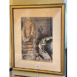 Marc Chagall, Assuérus Chasse Vasthi, lithograph, 34cm by 25.5cm, in glazed frame, label verso.