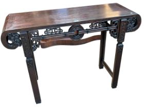 Chinese rosewood altar table, 83cm by 117cm by 40cm.