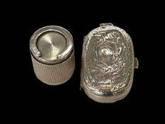Edwardian silver sovereign case, Birmingham 1903, and engine-turned silver case (2).