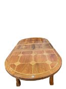 Barker & Stonehouse oval Flagstone extending dining table with integral leaf,