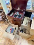 1920's/30's Gilbert cabinet gramophone and three boxes of 78rpm records.