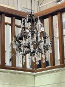 Five branch lustre drop chandelier and billiard table style double lamp (2).