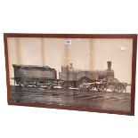 Framed photograph of a late 19th Century steam locomotive and tender, 40.