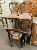 Set of six Victorian J Reillys patent mahogany balloon back dining chairs together with a Victorian