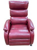 Leggett & Platt cherry leather reclining chair.