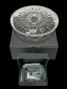Waterford Crystal Lismore cake stand with box, and small photograph frame (2).
