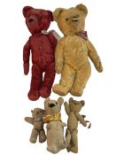 Five vintage teddy bears including Chad Valley.