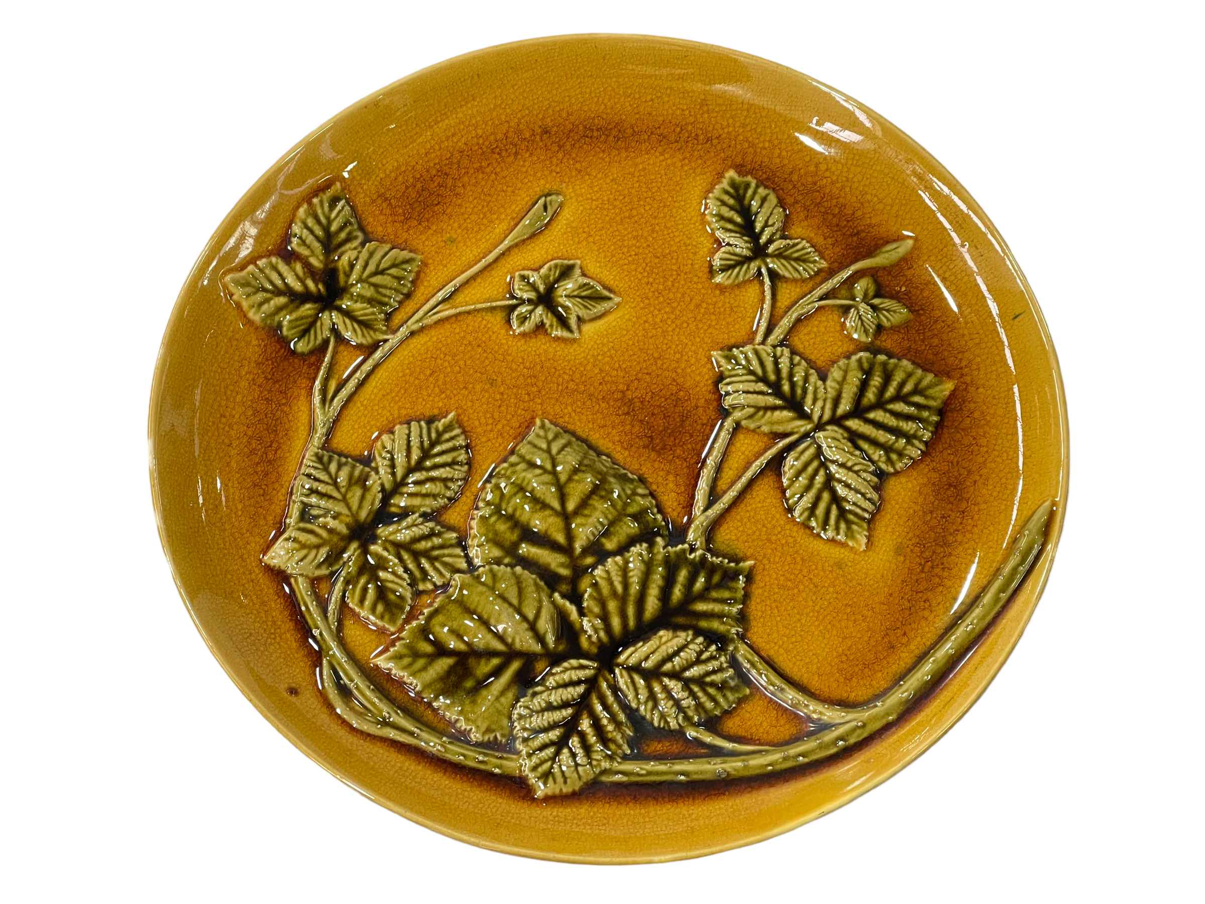 Florence Minto Linthorpe Pottery relief plaque with brambles, 28.