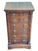 Jaycee mahogany Wellington chest of four short above four long drawers, 82cm by 46cm by 38cm.