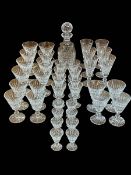 Suite of Waterford Crystal Maeve pattern glasses, in five sizes, 4x8 and 1x6,
