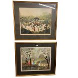 Helen Bradley, two pairs of signed framed prints, largest pair 62cm by 72cm, including frames.
