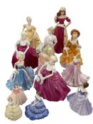 Collection of mostly Coalport figures.