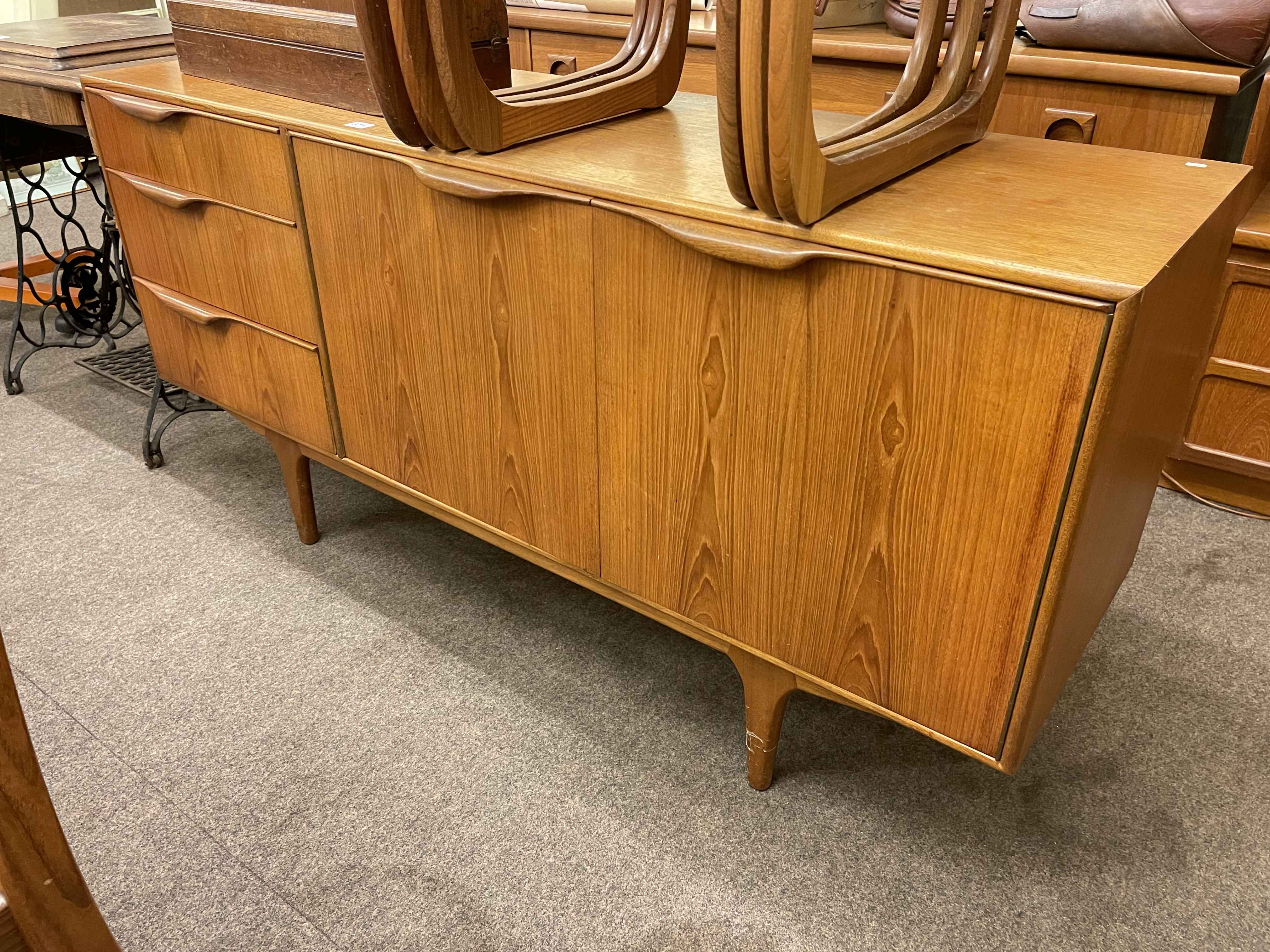 Mid Century McIntosh teak long john sideboard, 75cm by 152cm by 47cm,