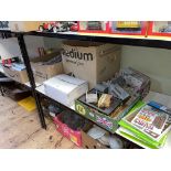 Collection of model railway accessories including buildings and kits, railway interest books, etc.