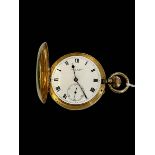 18 carat gold pocket watch with enamel dial, Grant & Son Carlisle.