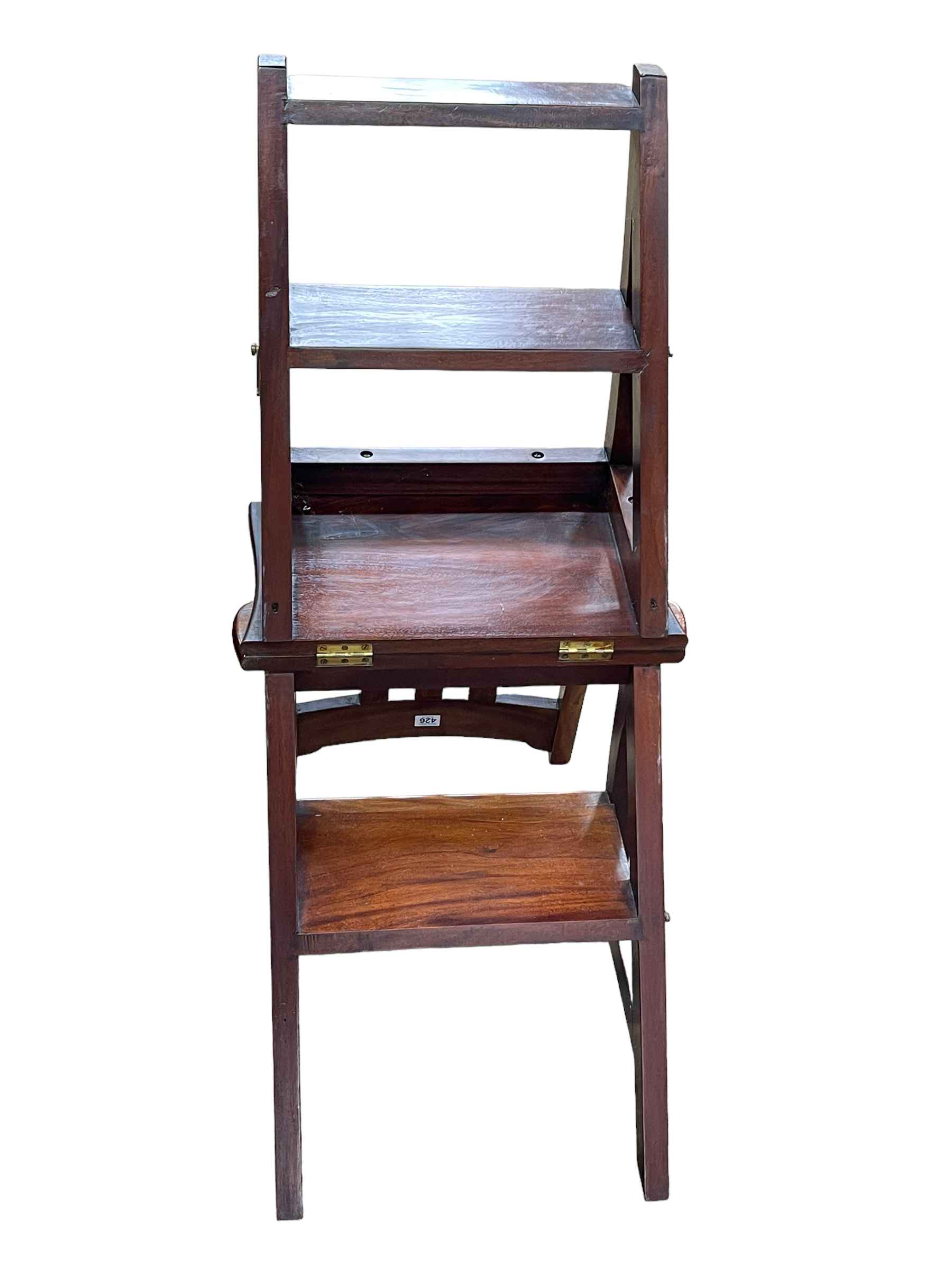 Hardwood metamorphic library chair/steps. - Image 2 of 2