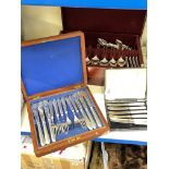 Canteen of cutlery, cased cutlery and cased set of knives.