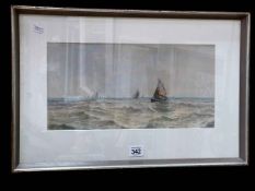 Thomas Bush Hardy, 1842-1897, Yachts on a Choppy Sea, watercolour, signed and dated 1891 lower left,