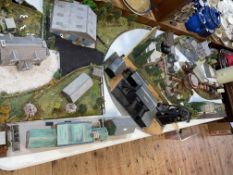 Model railway layout diorama's including Church, Farm, Mine, Refinery, Goods Yard, etc.