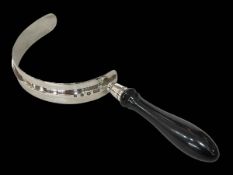 Scottish silver cream skimmer by Hamilton & Inches, Edinburgh 1911, 30cm overall length.