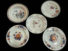 Four 18th Century Chinese plates and dish (5).