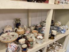 Collection of early decorative porcelain including lustre wares, tazza, teapots, etc.