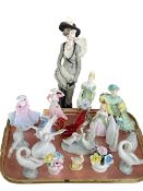 Royal Doulton, Coalport, Lladro and other figures and ornaments.