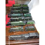 Collection of eight steam locomotives with tenders including Morlais Castle and County of Bedford.