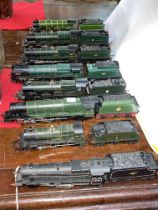 Collection of eight steam locomotives with tenders including Morlais Castle and County of Bedford.