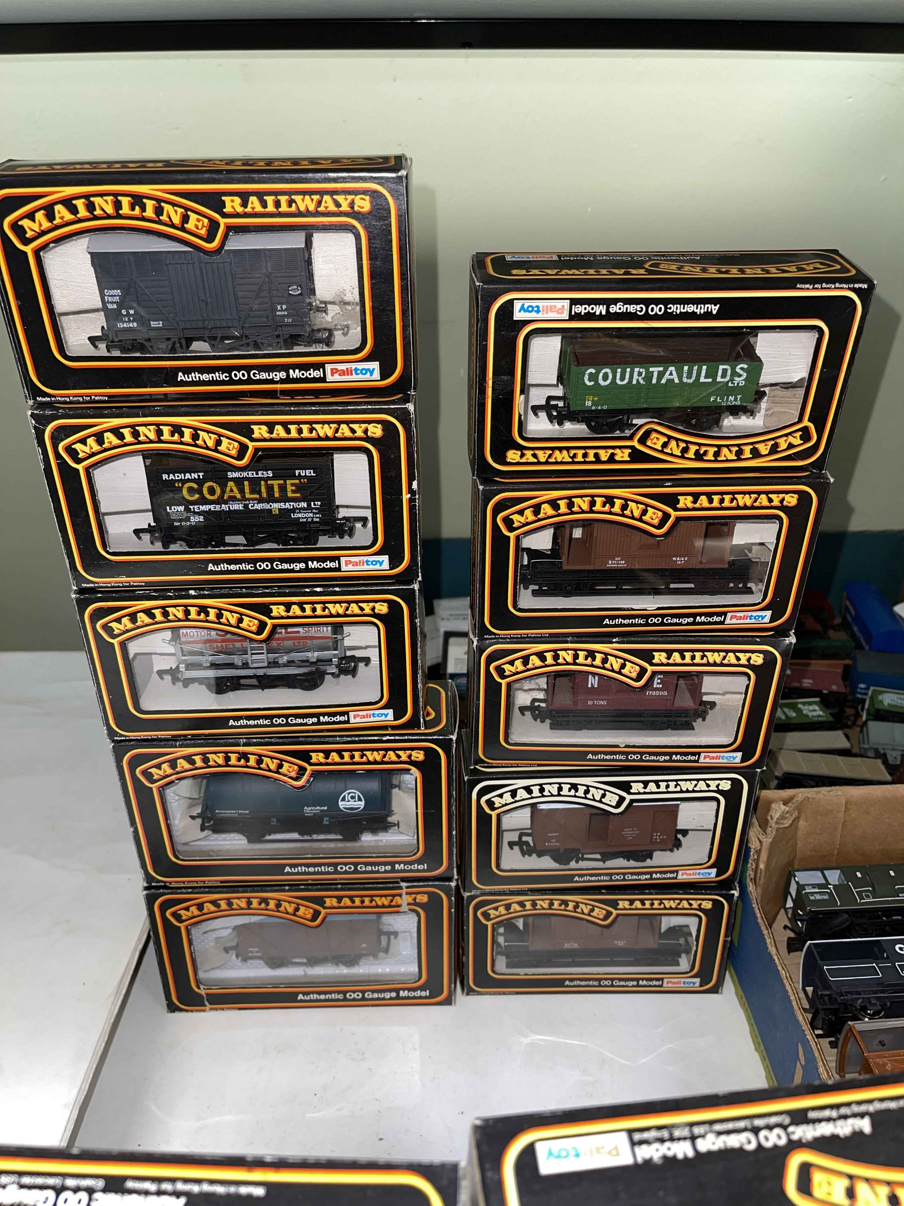 Collection of Mainline, Triang and other wagons including tank wagons, brake wagons, plank wagons, - Image 3 of 4
