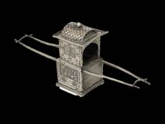 Chinese silver model of a Sedan chair, 12cm length.