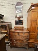 19th Century mahogany chest of two short above three long drawers,