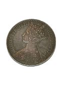 1847 Queen Victoria Gothic Silver Crown, undecimo on edging, type bust crowned cruciform shields,