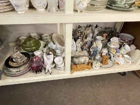 Oriental wares, part tea wares, collectors plates, mirror, etc.