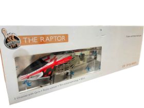 New York Gift Co 'The Raptor' radio controlled helicopter, boxed as new.