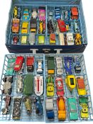 Collection of Diecast toy cars in matchbox case.
