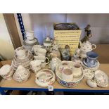 Five Nao figurines, Poole Pottery, collectors plates, etc.