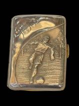 Edwardian silver 'Football' cigarette case, Birmingham 1907.