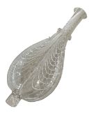 Antique Nailsea bellows glass flask.