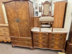 Bevan Funnell Ltd Reprodux walnut double serpentine front chest of eight drawers,