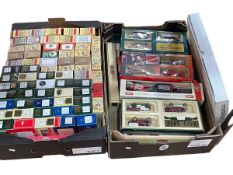 Two boxes of Lledo Days Gone model vehicles.