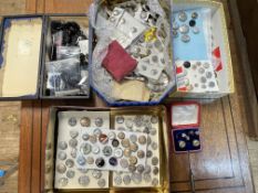 Vast collection of buttons including military, enamel, silver, etc.